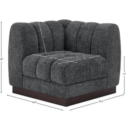 Meridian Quinn Grey Chenille Fabric Corner Chair