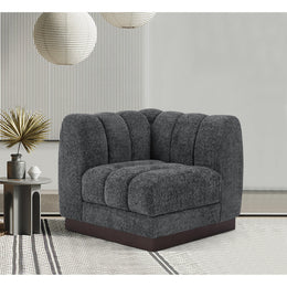 Meridian Quinn Grey Chenille Fabric Corner Chair