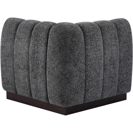 Meridian Quinn Grey Chenille Fabric Corner Chair