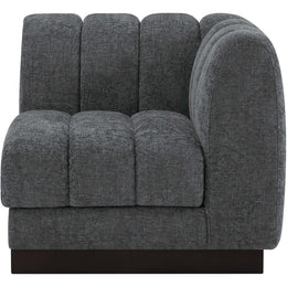 Meridian Quinn Grey Chenille Fabric Corner Chair