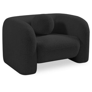 Meridian Emory Black Boucle Fabric Chair