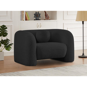 Meridian Emory Black Boucle Fabric Chair