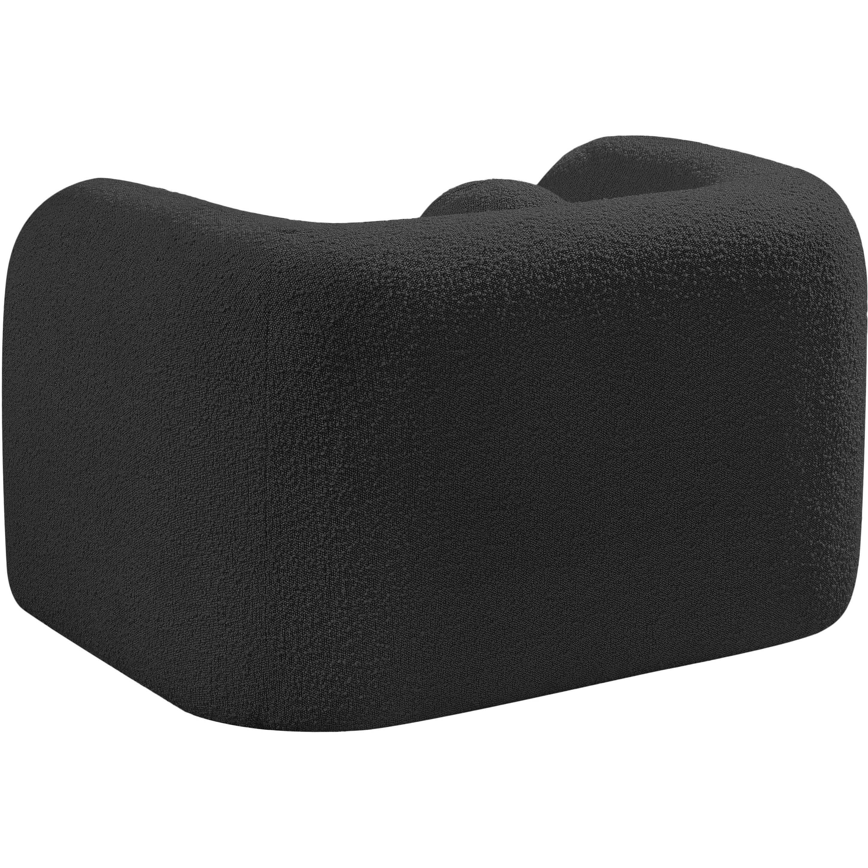 Meridian Emory Black Boucle Fabric Chair