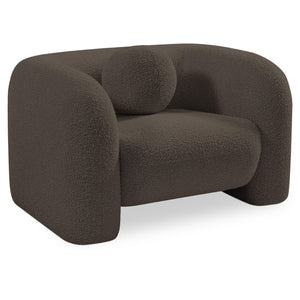 Meridian Emory Brown Boucle Fabric Chair
