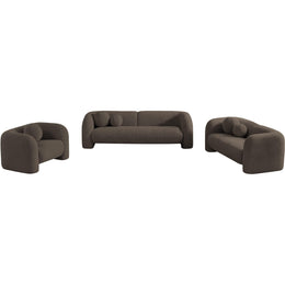Meridian Emory Brown Boucle Fabric Chair