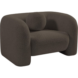 Meridian Emory Brown Boucle Fabric Chair