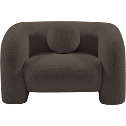 Meridian Emory Brown Boucle Fabric Chair