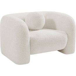 Meridian Emory Cream Boucle Fabric Chair