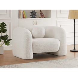 Meridian Emory Cream Boucle Fabric Chair