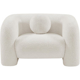 Meridian Emory Cream Boucle Fabric Chair