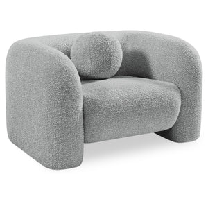 Meridian Emory Grey Boucle Fabric Chair