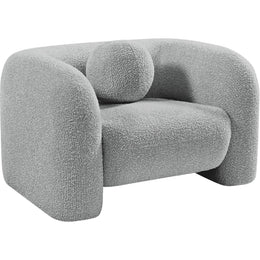 Meridian Emory Grey Boucle Fabric Chair