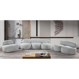 Meridian Venti Grey Boucle Fabric Chair