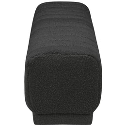 Meridian Heathrow Black Boucle Fabric Ottoman/Bench
