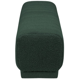 Meridian Heathrow Green Boucle Fabric Ottoman/Bench