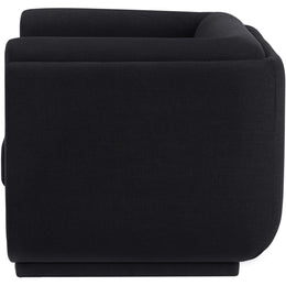 Meridian Kimora Black Linen Textured Fabric Chair