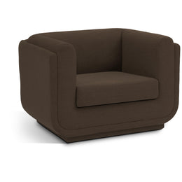 Meridian Kimora Brown Linen Textured Fabric Chair