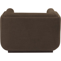 Meridian Kimora Brown Linen Textured Fabric Chair