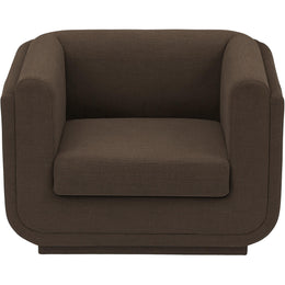 Meridian Kimora Brown Linen Textured Fabric Chair
