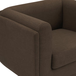 Meridian Kimora Brown Linen Textured Fabric Chair