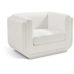 Meridian Kimora Cream Linen Textured Fabric Chair