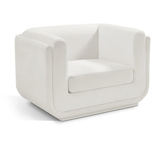 Meridian Kimora Cream Linen Textured Fabric Chair