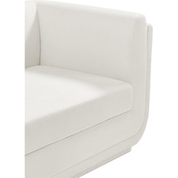 Meridian Kimora Cream Linen Textured Fabric Chair