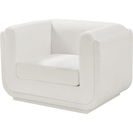 Meridian Kimora Cream Linen Textured Fabric Chair