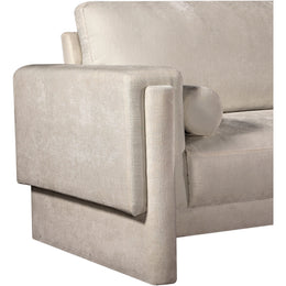 Meridian Madeline Beige Chenille Fabric Chair