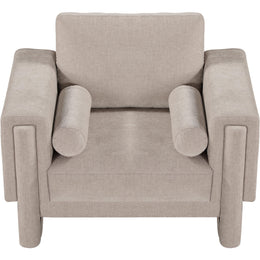 Meridian Madeline Beige Chenille Fabric Chair