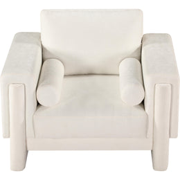 Meridian Madeline Cream Chenille Fabric Chair
