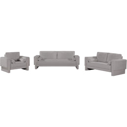 Meridian Madeline Grey Chenille Fabric Chair