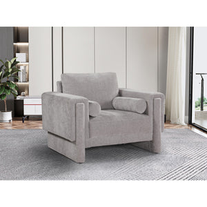 Meridian Madeline Grey Chenille Fabric Chair