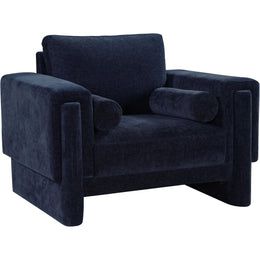 Meridian Madeline Navy Chenille Fabric Chair