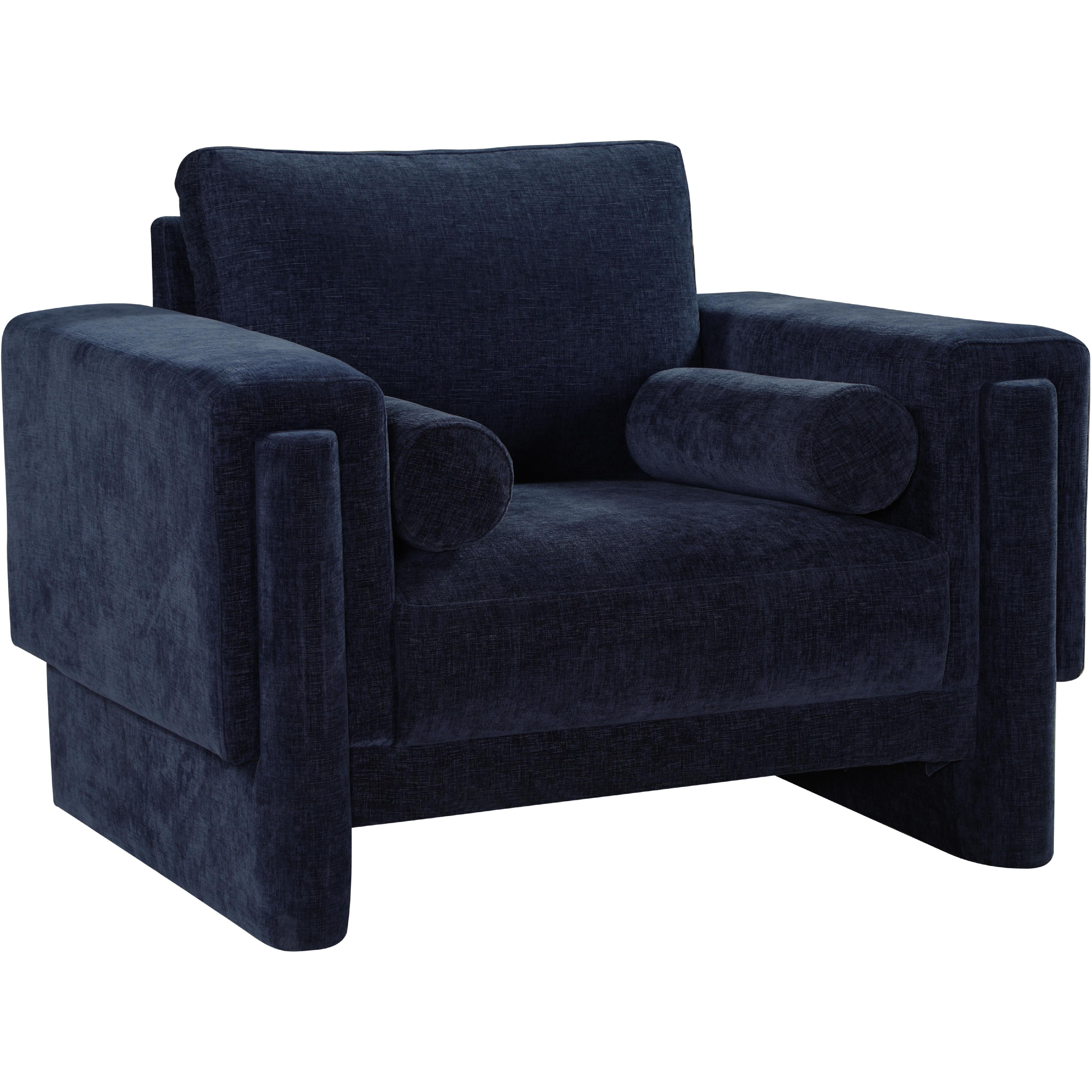 Meridian Madeline Navy Chenille Fabric Chair