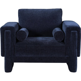 Meridian Madeline Navy Chenille Fabric Chair