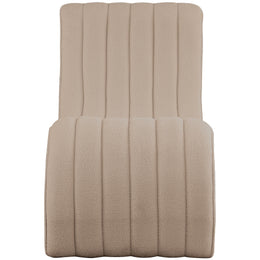 Meridian Orian Beige Teddy Fabric Chaise