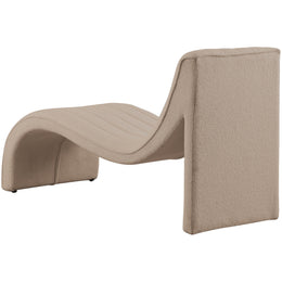 Meridian Orian Beige Teddy Fabric Chaise