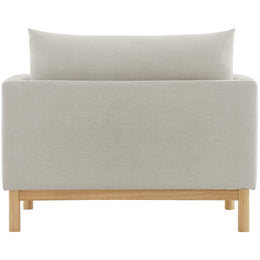Meridian Langham Beige Linen Textured Fabric Chair