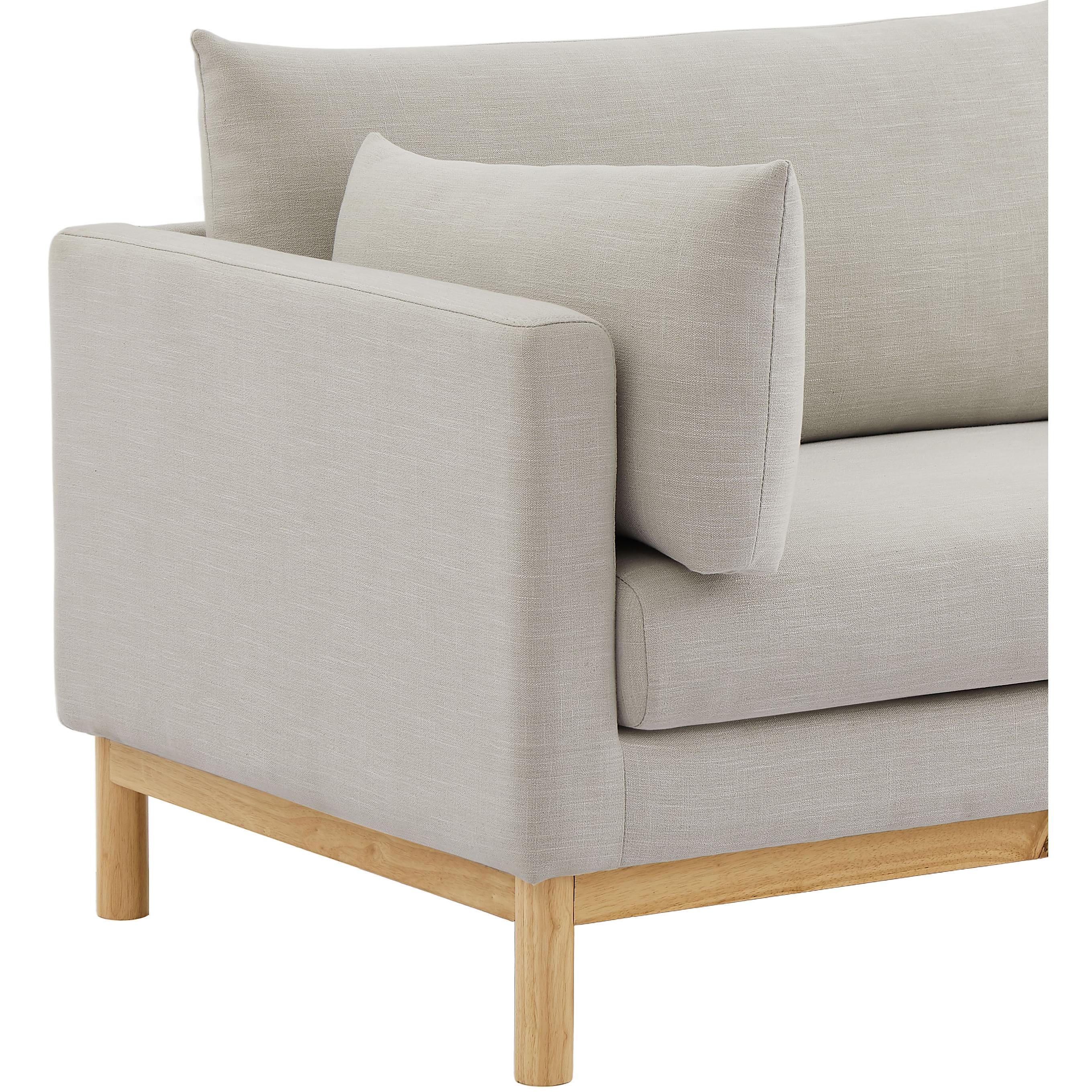 Meridian Langham Beige Linen Textured Fabric Chair