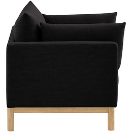 Meridian Langham Black Linen Textured Fabric Chair