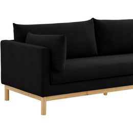 Meridian Langham Black Linen Textured Fabric Chair