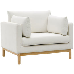 Meridian Langham Cream Linen Textured Fabric Chair