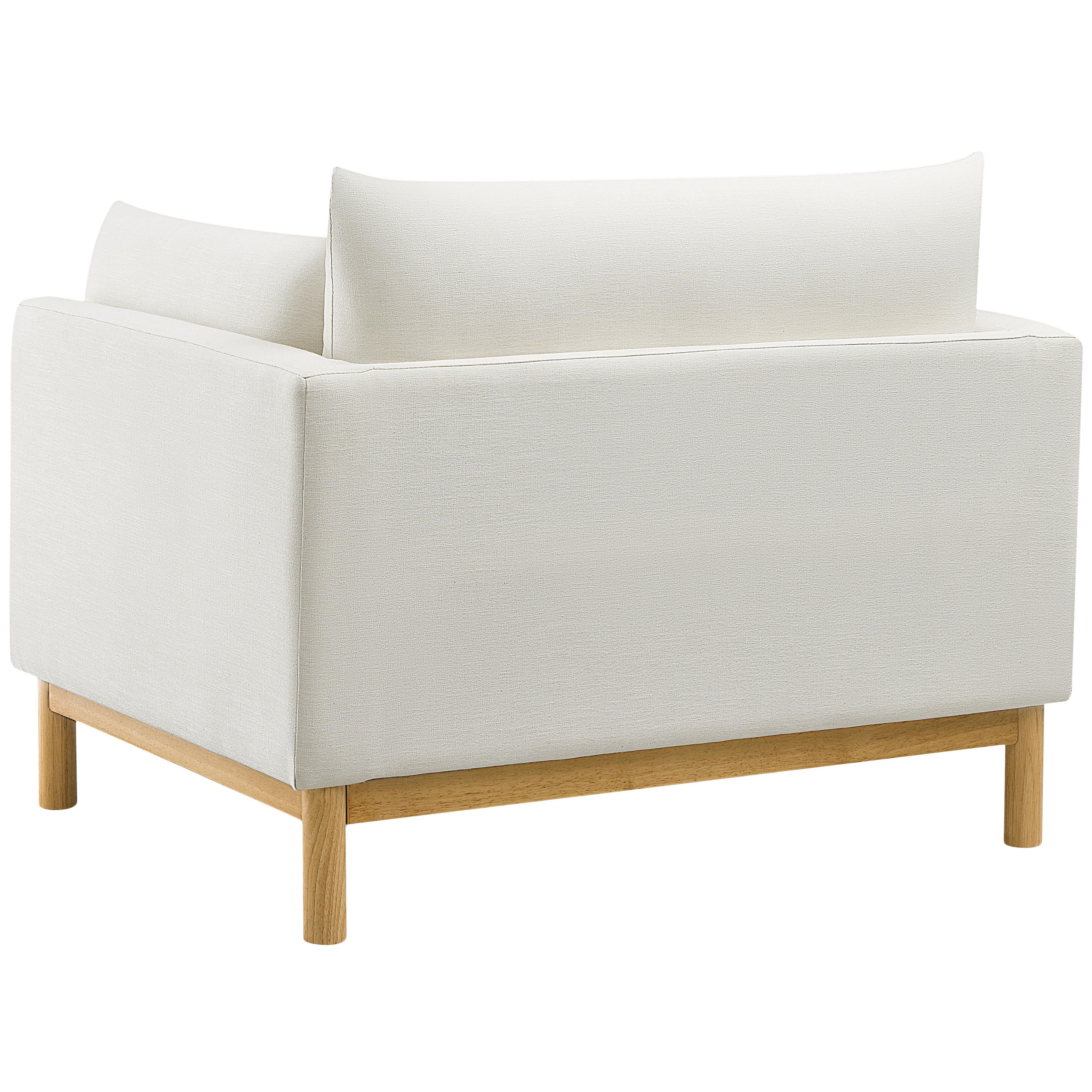 Meridian Langham Cream Linen Textured Fabric Chair