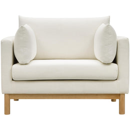 Meridian Langham Cream Linen Textured Fabric Chair