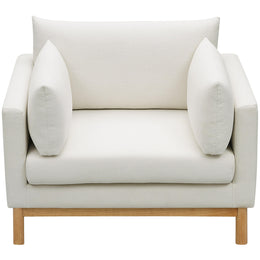 Meridian Langham Cream Linen Textured Fabric Chair