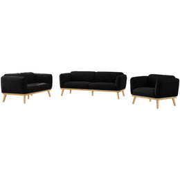 Meridian Nolita Black Boucle Fabric Chair