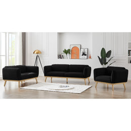 Meridian Nolita Black Boucle Fabric Chair