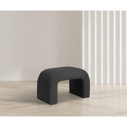 Meridian Niagara Black Boucle Fabric Bench