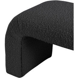 Meridian Niagara Black Boucle Fabric Bench